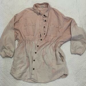 Peach Love acid wash jacket dress